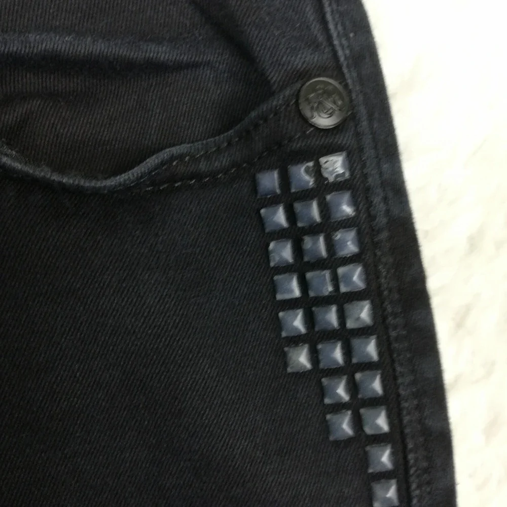 Rock & Republic Womens Jeans Berlin Skinny‎ Blue Denim Studded Navy Mid Rise 6